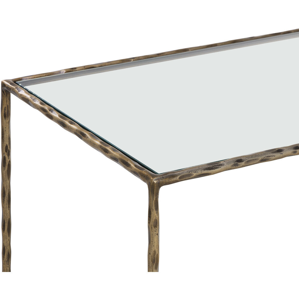 Emine 30 X 26.5 inch Clear / Antique Brass Night Stand